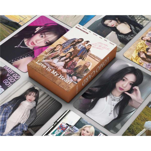 BABYMONSTER Goods Photo Card 55-Piece Set Trading Cards LOVE IN MY HEART Photos All Members Photocard K-POP Korean Idol BABYMONSTER Support Accessories LOMO Cards