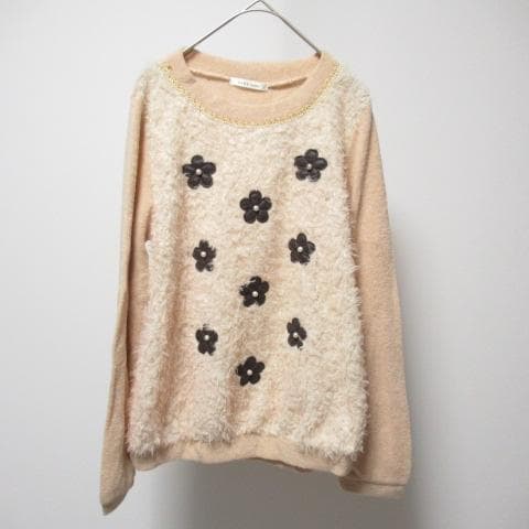 新品 axes femme 花卉拼贴针织衫 M