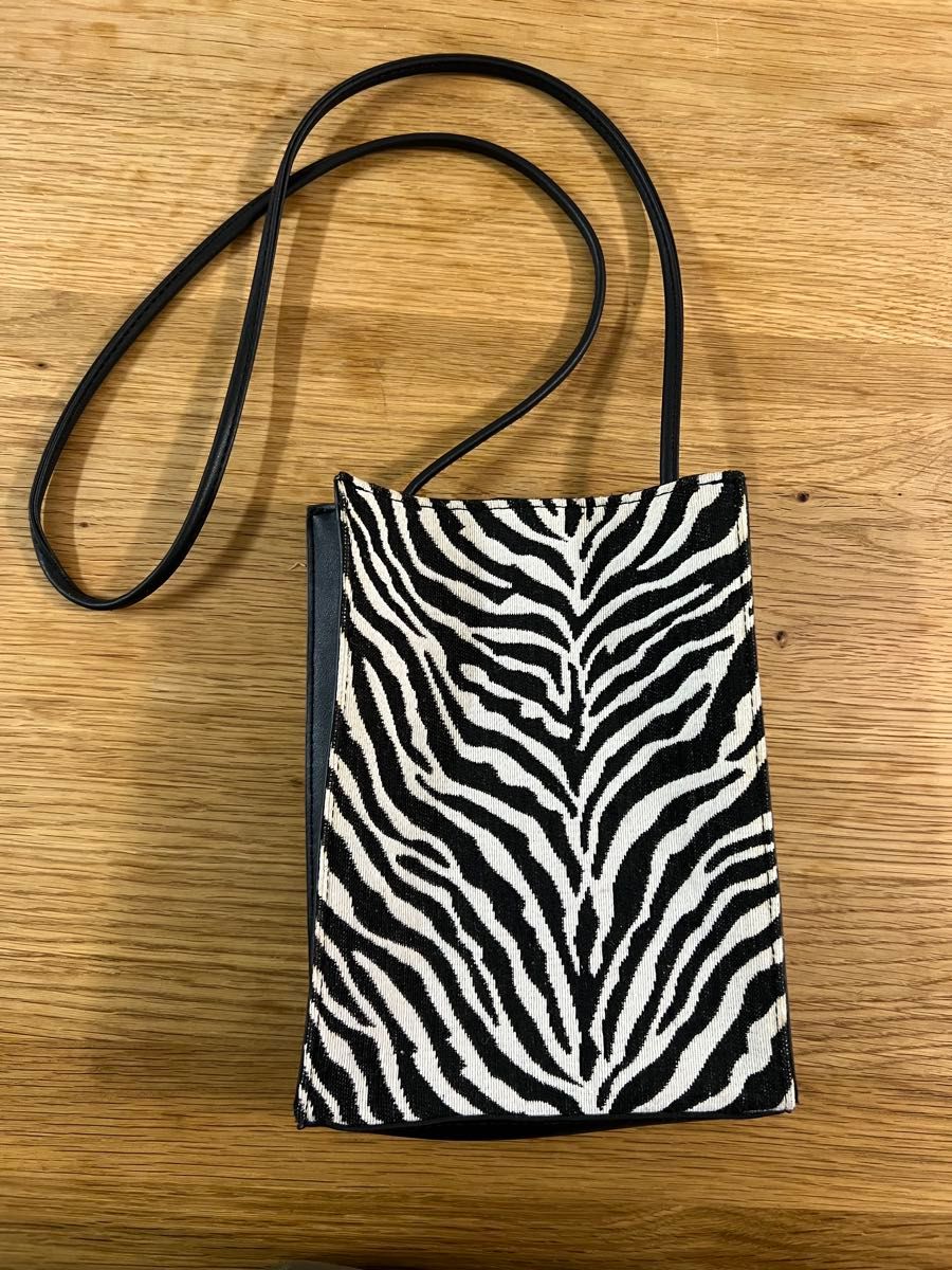 Zebra-Print Mini Shoulder Bag Pouch Animal Pattern