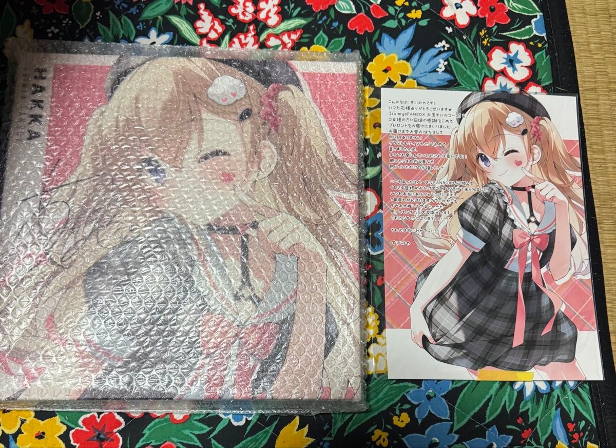 すいみゃ先生 pixiv FANBOX 大玉すいかコース 12ヶ月連続支援特典 キャンバスアート 直筆サイン入り