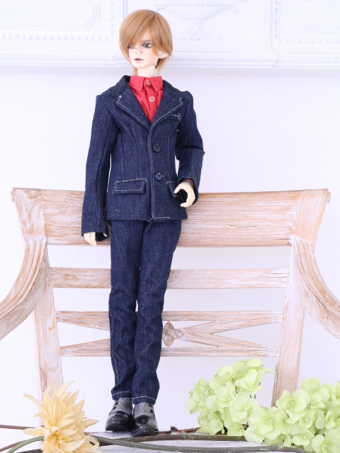 1件单品·适用于70厘米级娃娃·牛仔套装+衬衫