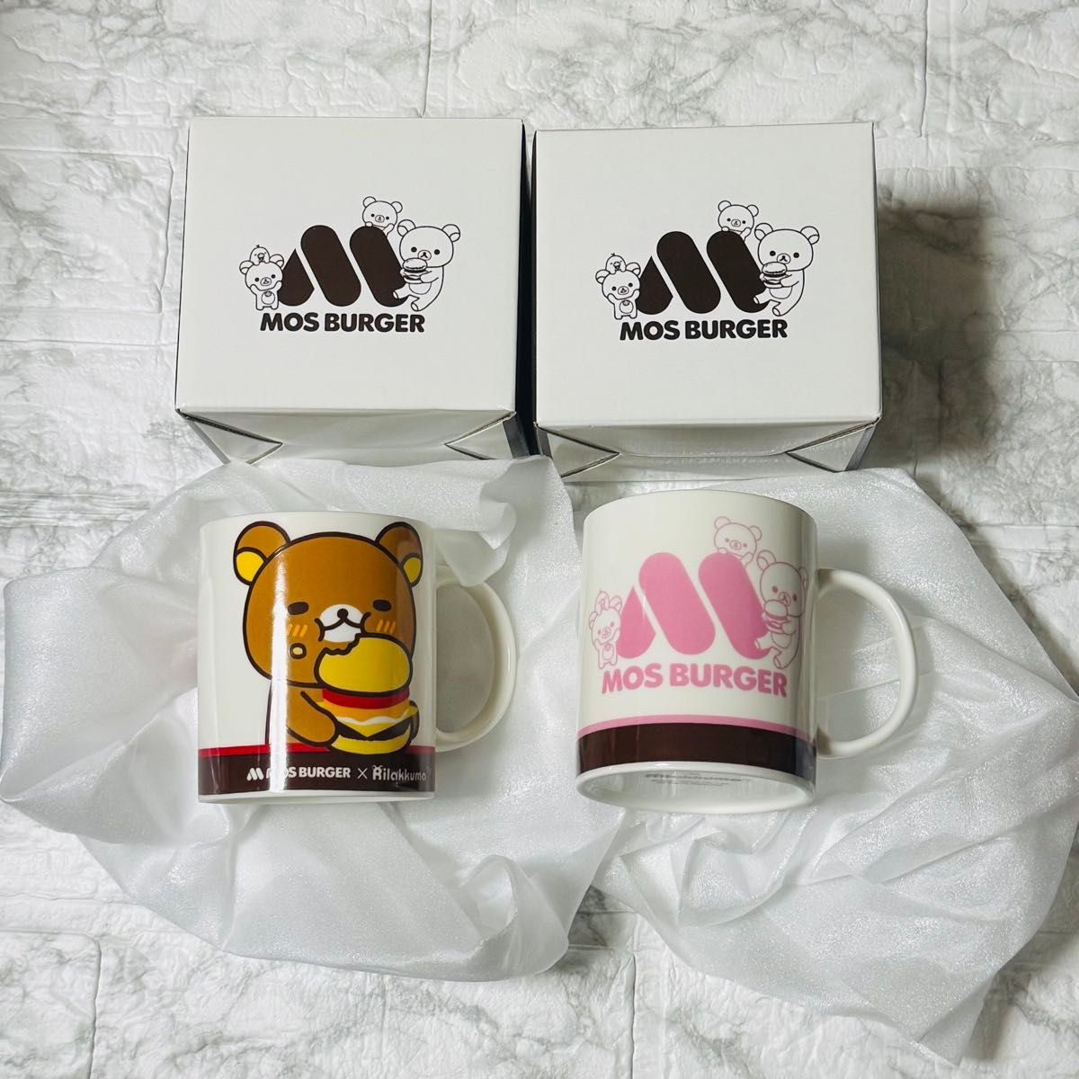 【Brand New Unused] Mos Burger Rilakkama Mug Cup Set of 2 Collaboration