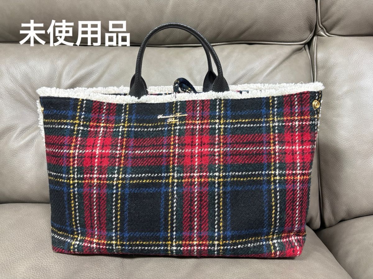 ☆Unused item☆ Samantha Tavasa Deluxe Samantha Tavasa ☆ Harris Tweed / Tote Bag / Red Check