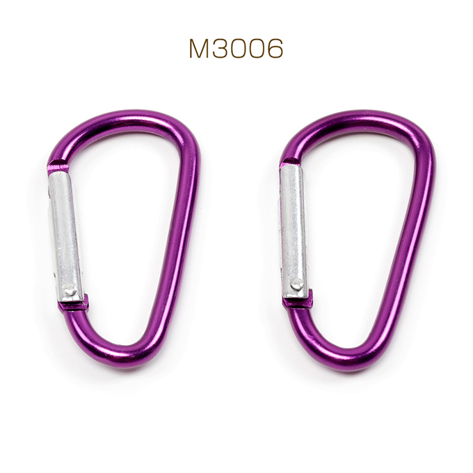 M3006 12个 D型登山扣钥匙扣 紫色 户外 登山 露营 约24× 45mm 3 x(4个)