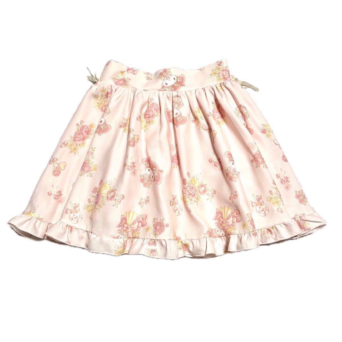 良品 LIZ LISA Riz Lisa 裙子 美乐蒂 蝴蝶结 联名 蝴蝶结 粉色 花卉图案 满印 荷叶边 三丽鸥 y2k 热门