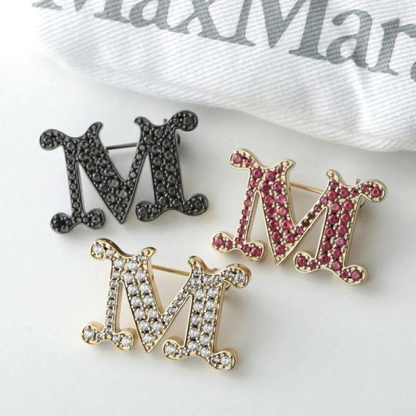 MAX MARA Max Mara Brooch FACELLA FACELLA Ladies Accessories Pin Batch Crystal Logo Color 3 Colors