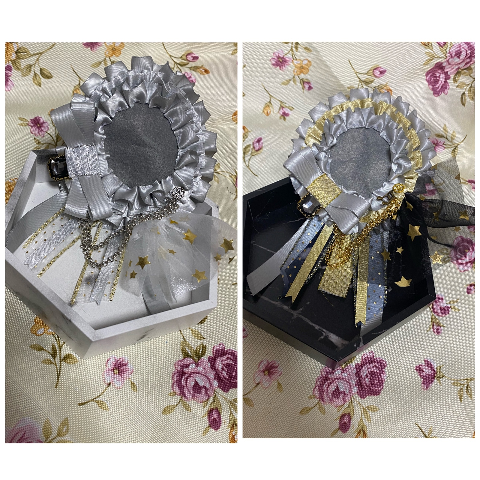 蒸汽风 玫瑰花边 徽章 灰色