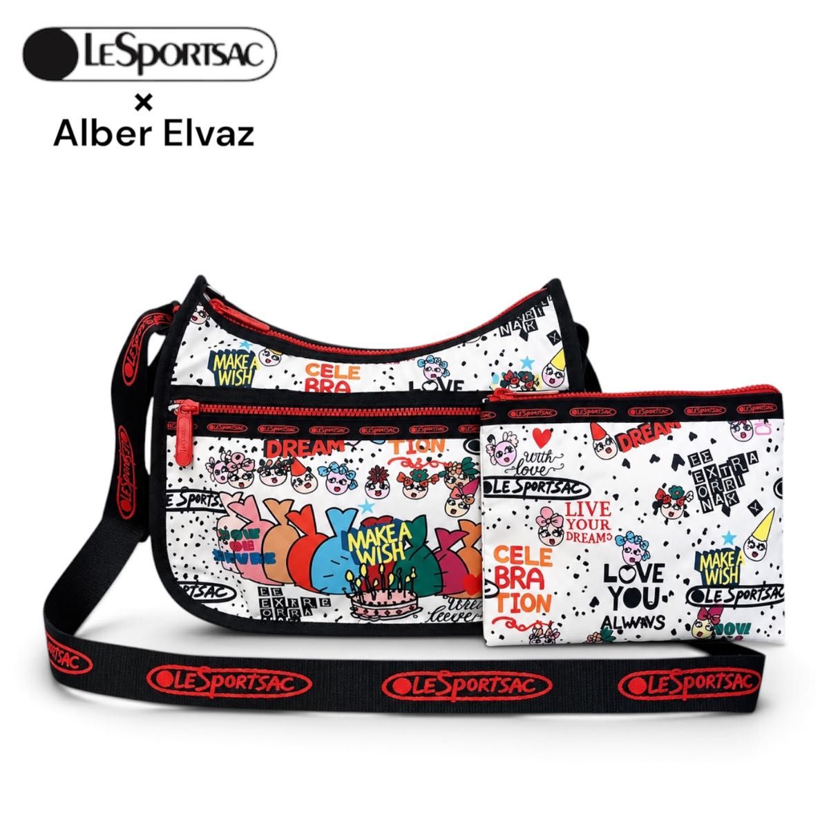 ★新品タグ付★LeSportsac×アルベールエルバズ レスポートサック クラッシックホーボー ショルダーバッグ ポーチ付き