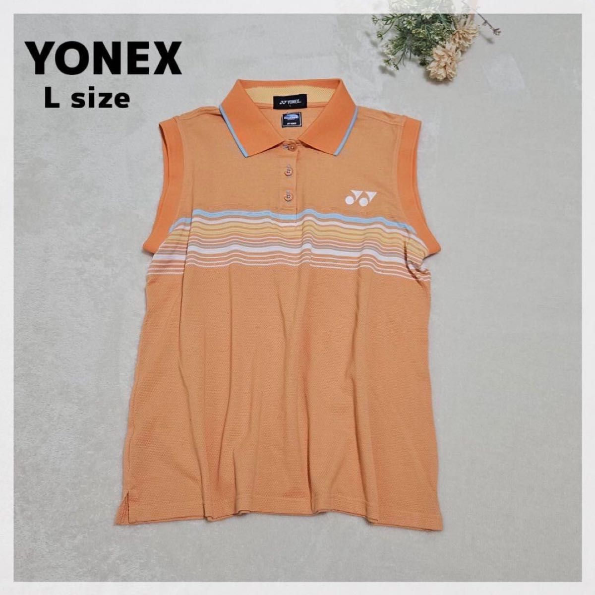 【YONEX】无袖polo衫L橙色网球羽毛球服YONEX