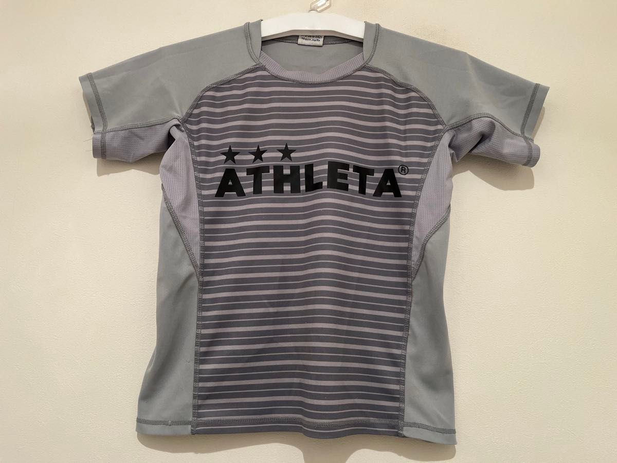 ATHLETA アスレタ 半袖 Tシャツ（130サイズ）サッカートレーニングウェア プラクティスシャツ 灰色 グレー