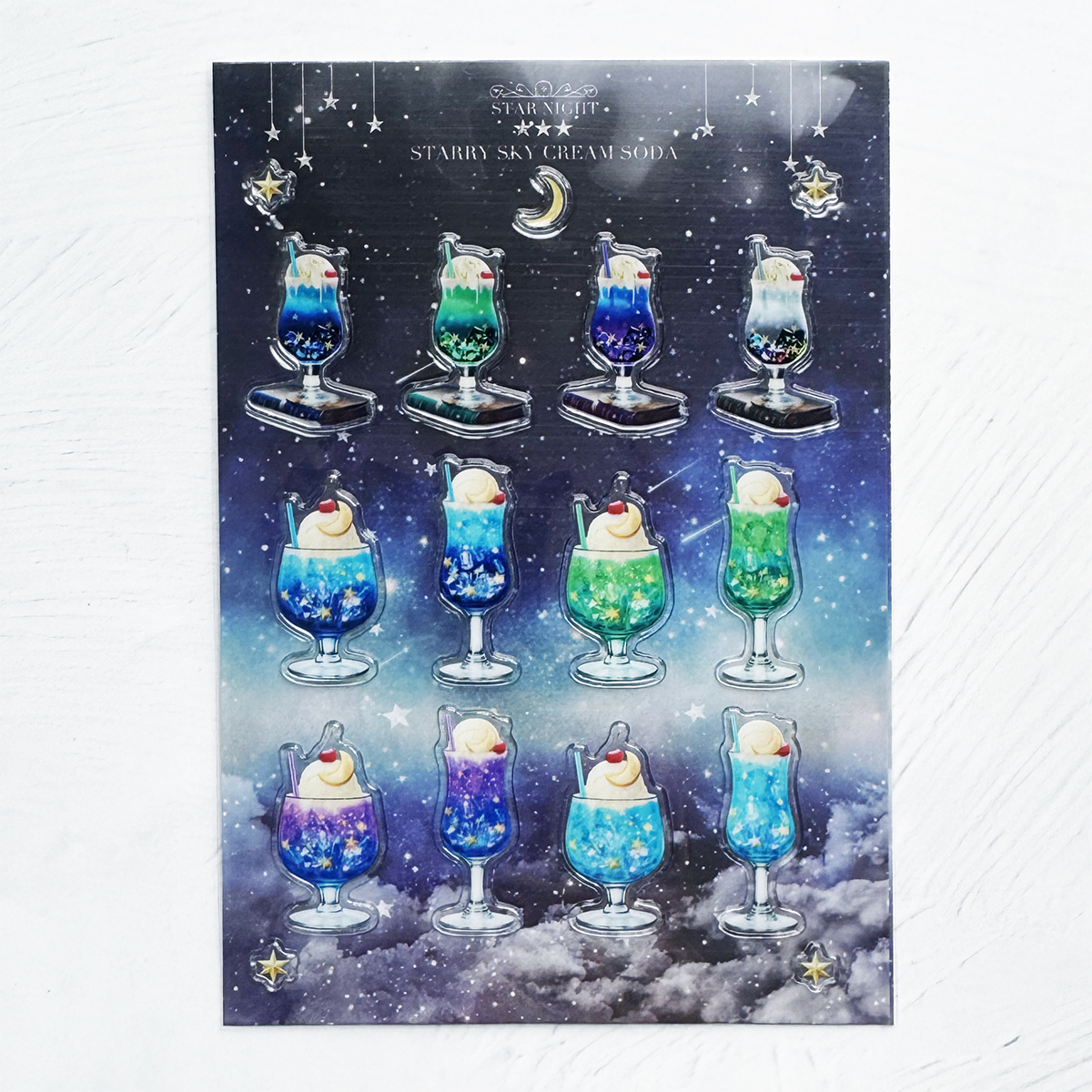 【【饱满贴纸】星空与矿物的奶油苏打标本 | 贴纸