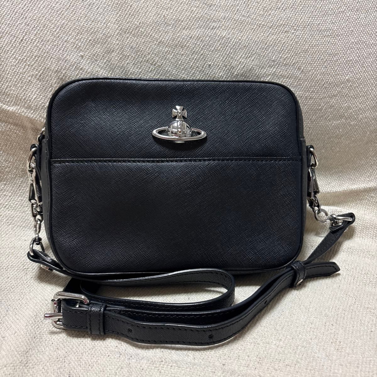 Vivienne Westwood Shoulder Bag Black Orb Orb Logo