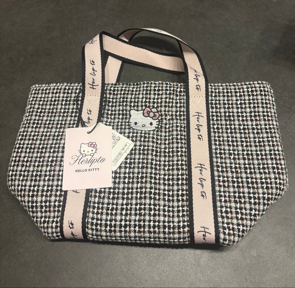 New Her lip to HLT x Hello Kitty Tweed Tote Bag Tweed Tote Bag