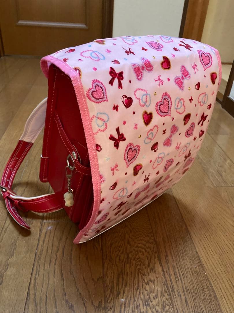 ◉ Hand-sewn, handmade sturdy red school backpack