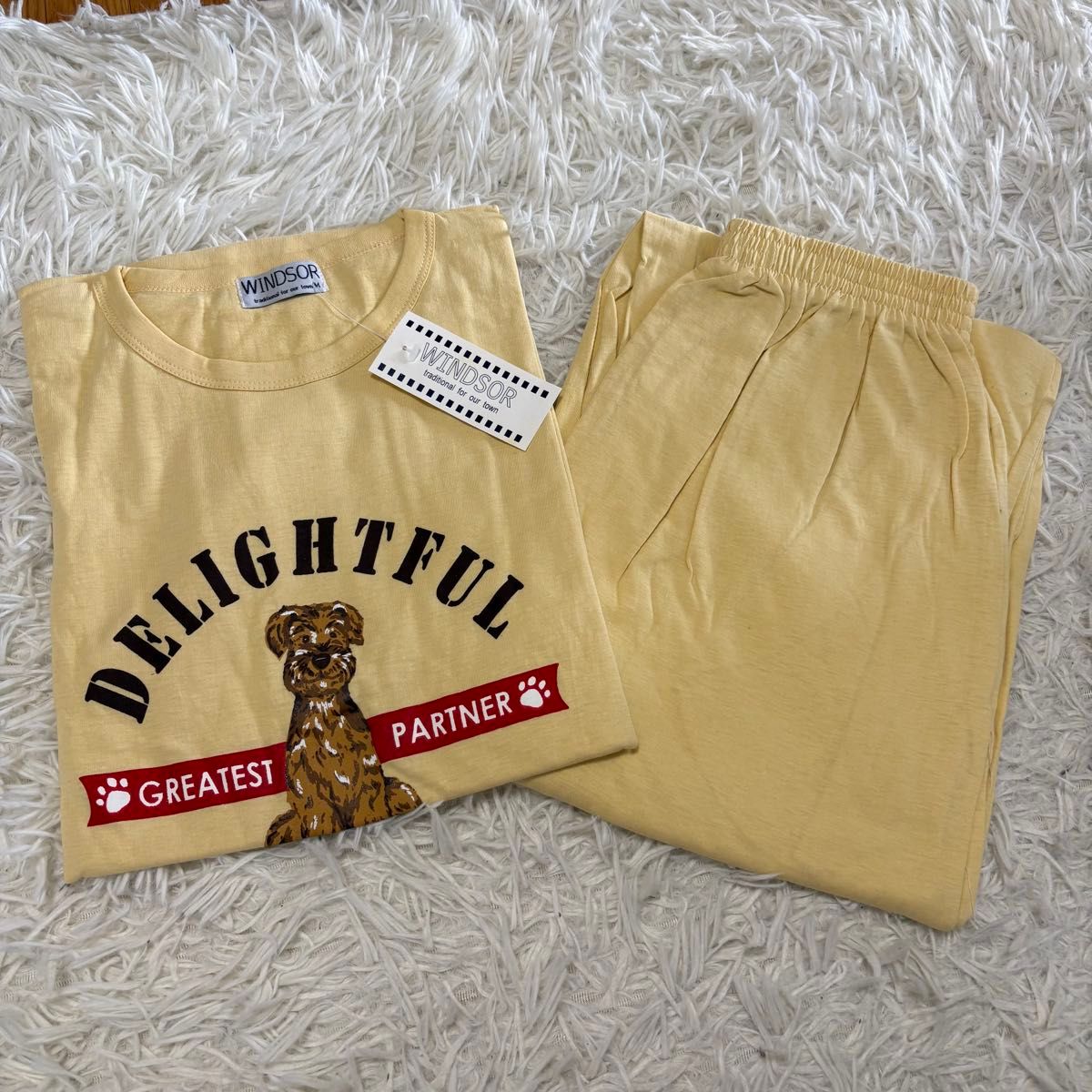 未使用 室内服 套装 M 狗 睡衣 室内穿着 上下套装