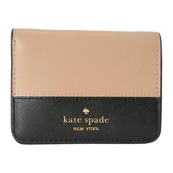 Parallel Import Kate Spade Two-Fold Wallet Kate Spade Madison KC514 200 Women's Beige Black