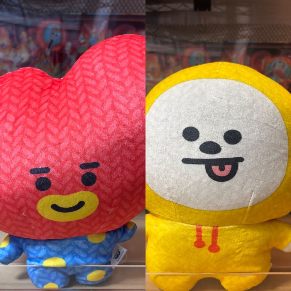 未使用/BT21 超大号蓬松毛绒扁平 TATA・CHIMMY 共2件套