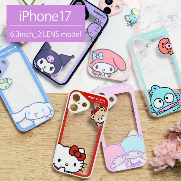 IPhone17案例三丽鸥角色IIIIfit计划框架透明iphone 17智能手机外壳kitty智能手机外壳透明sang-579