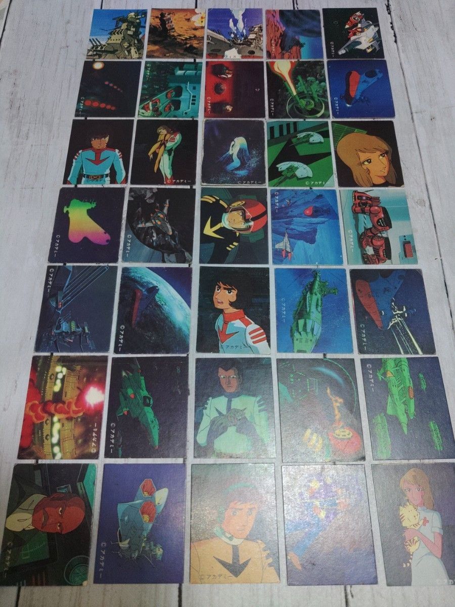 【[Contemporary Item] Space Battleship Yamato (5 pieces) / Farewell, Space Battleship Yamato (30 pieces) Mini Cards 35-Piece Set with 2 Card Cases Showa Retro