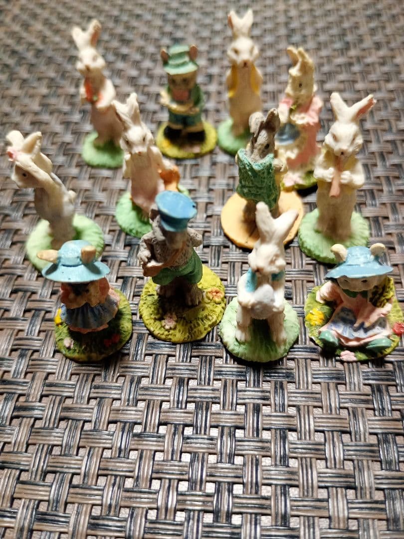Rabbit Miniature Figurine Set of 12