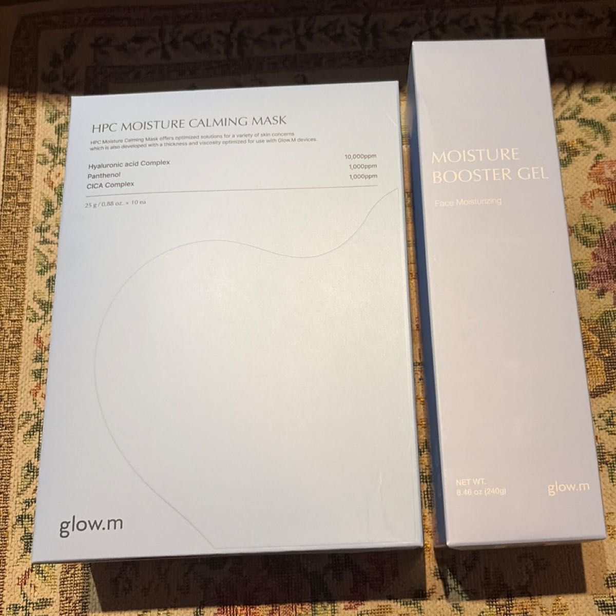 【全新未使用】Glow.m保湿提升凝胶100克 & DermA HPC保湿舒缓面膜10片套装