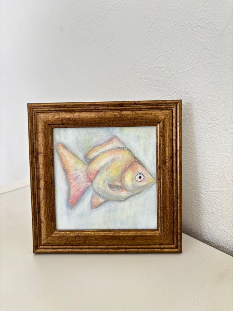 原画　金鱼　艺术　室内装饰　油性粉彩