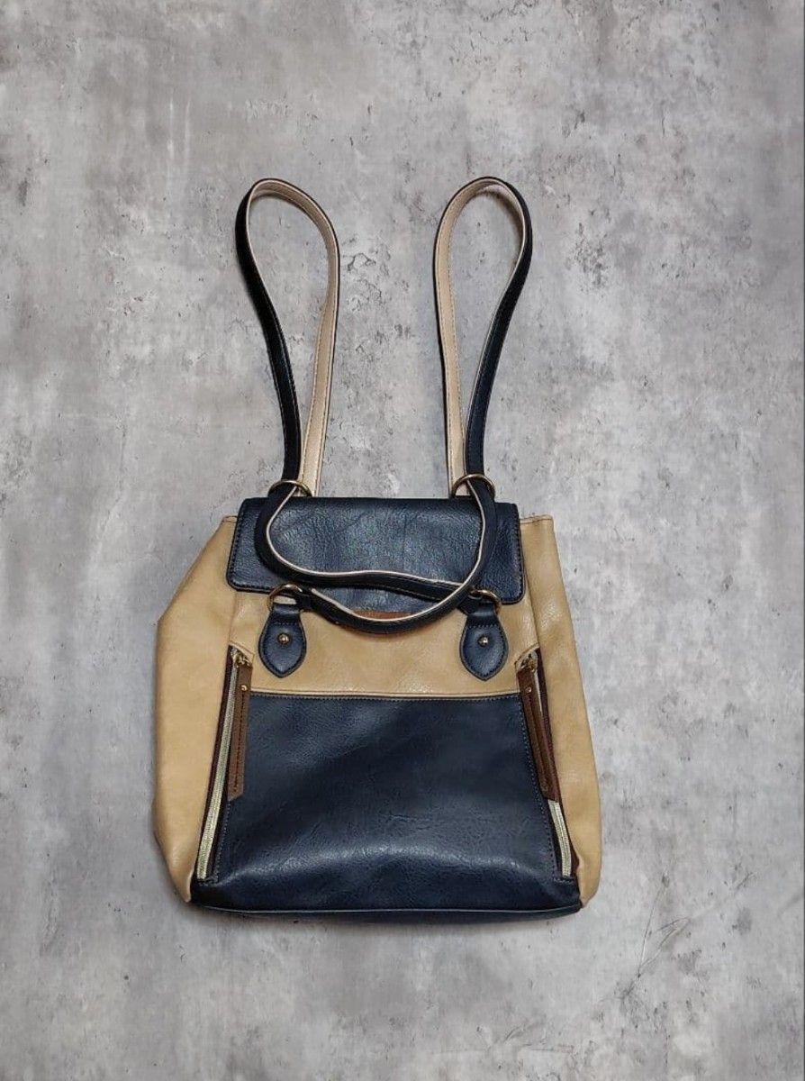 mono amicus Shoulder Bag 2-Way Multi-Storage Leather Large Capacity Two-Tone Multi-Pocket Gold Hardware Outing