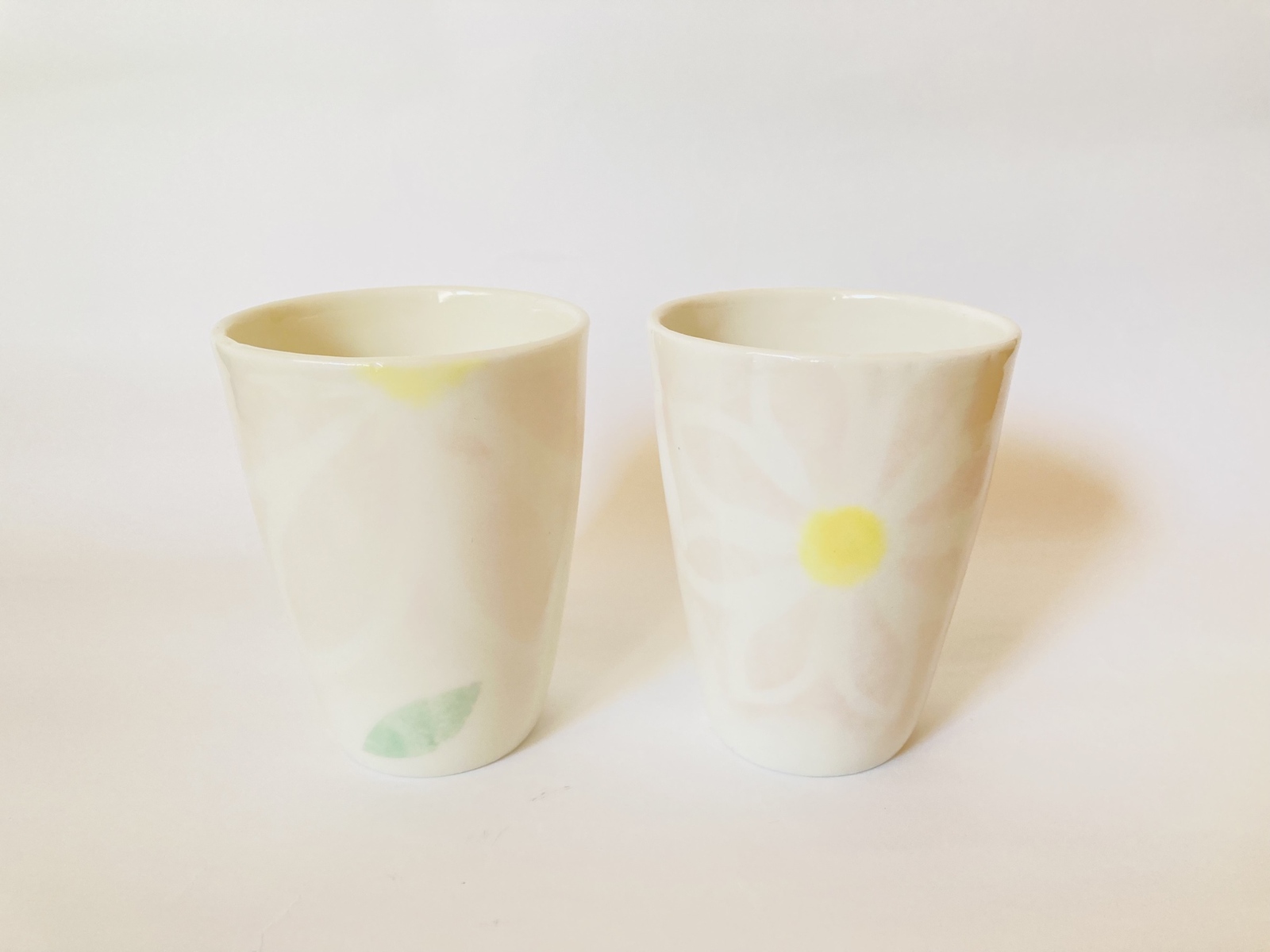 花纹杯 2件套 手工陶器