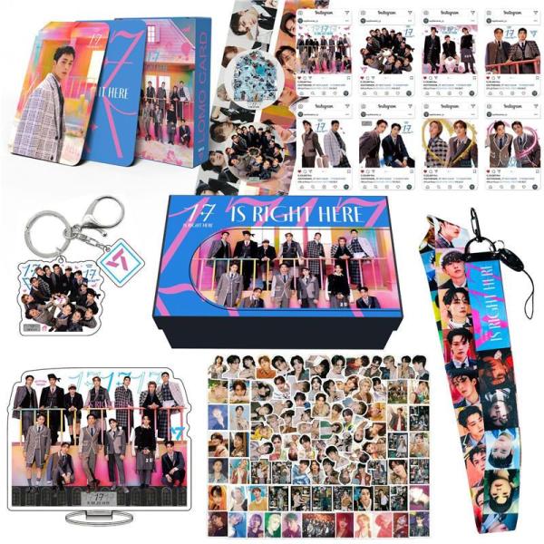 SEVENTEEN商品礼品盒照片卡SEVENTEEN胶带套装treca丙烯酸照片卡K-POP钥匙环吊带17 IS RIGHT HERE