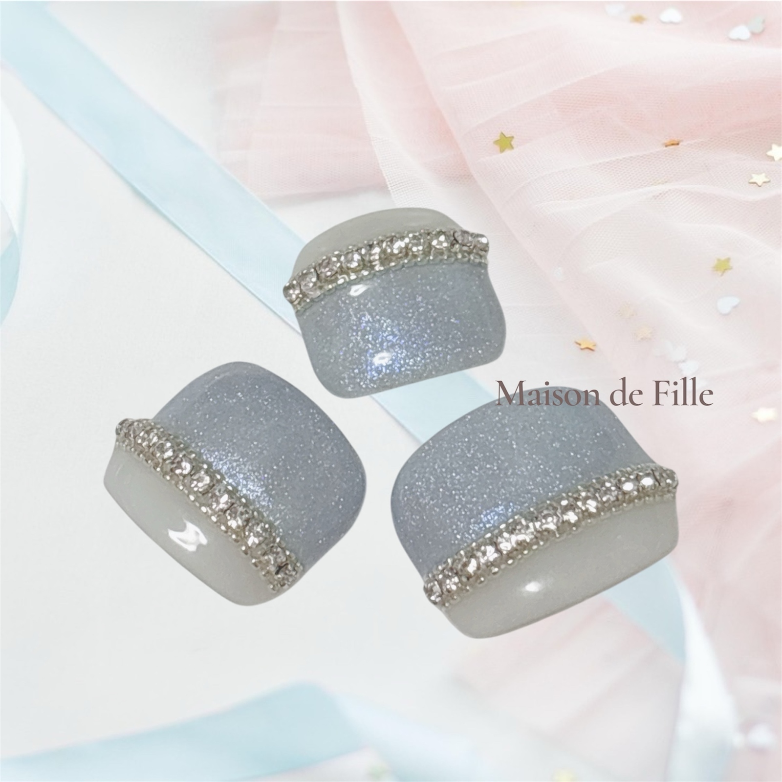 \ Same Day Dispatch/Thumb Nail Tip Parent and Child Matching Pedicure Gift Ready Nail Wrapping Korea Nail One Hong Bridal Pushing Nail