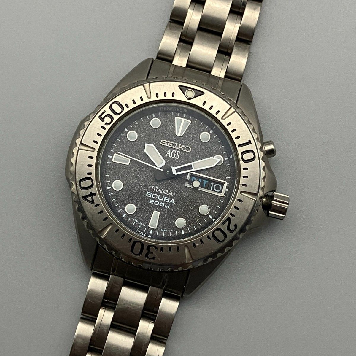 【已启用·二次电池已更换】精工 SEIKO AGS 潜水表 5M43-0A70 男士腕表 39毫米 日历功能