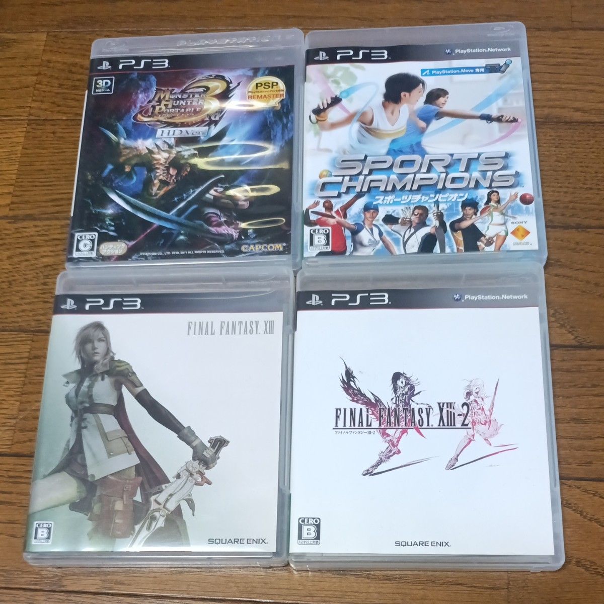 PS3 ソフト 4本セット モンスターハンター3rd スポーツチャンピオン FF13 FF13-2