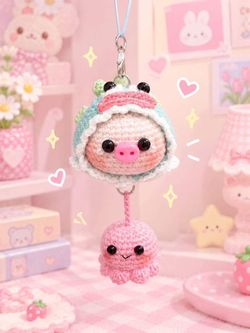 Handmade Amigurumi Charm Keychain