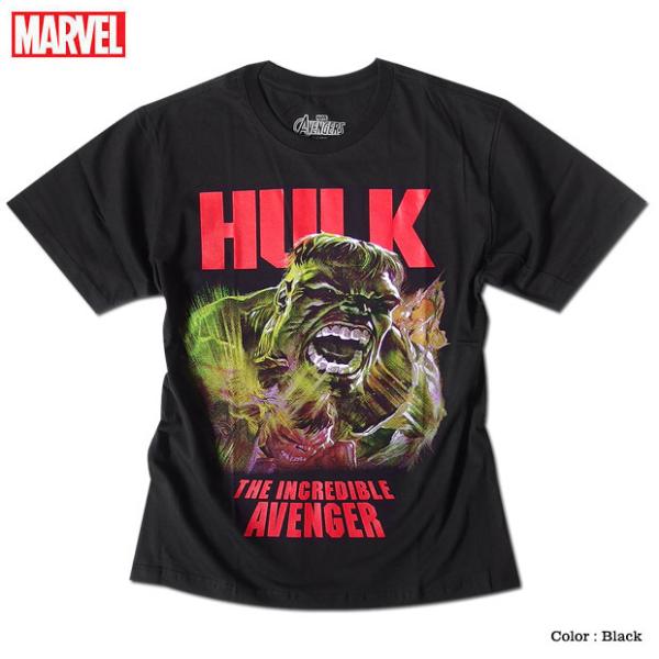 超人 ハルク マーベル Tシャツ アベンジャーズ 半袖 プリント キャラクター MARVEL アメコミ tシャツ グッズ メンズ 黒 ブラック