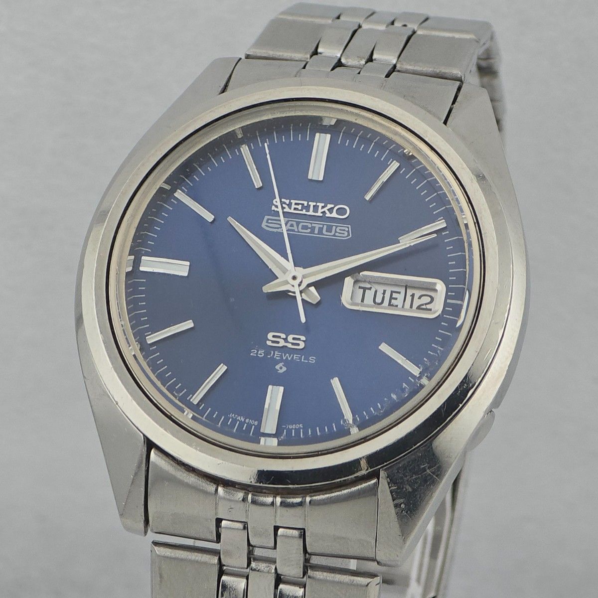 【已运行/原装表带】精工 SEIKO 5ACTUS SS Five-Actus 自动上链蓝面 6106-7510 星期日历款