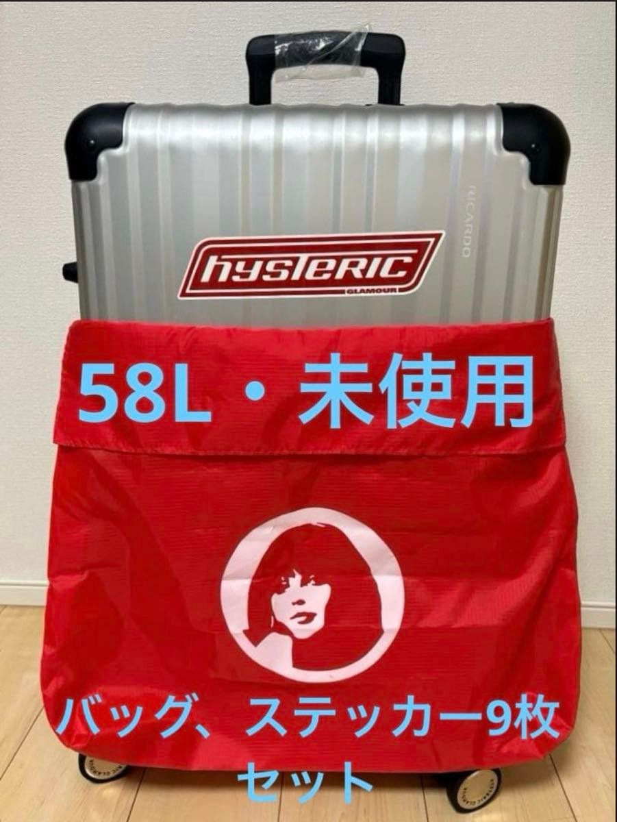 超レア バック付 RICARDO ヒステリックグラマー AILERON 58L スーツケース ステッカー貼付済 ステッカー9枚付