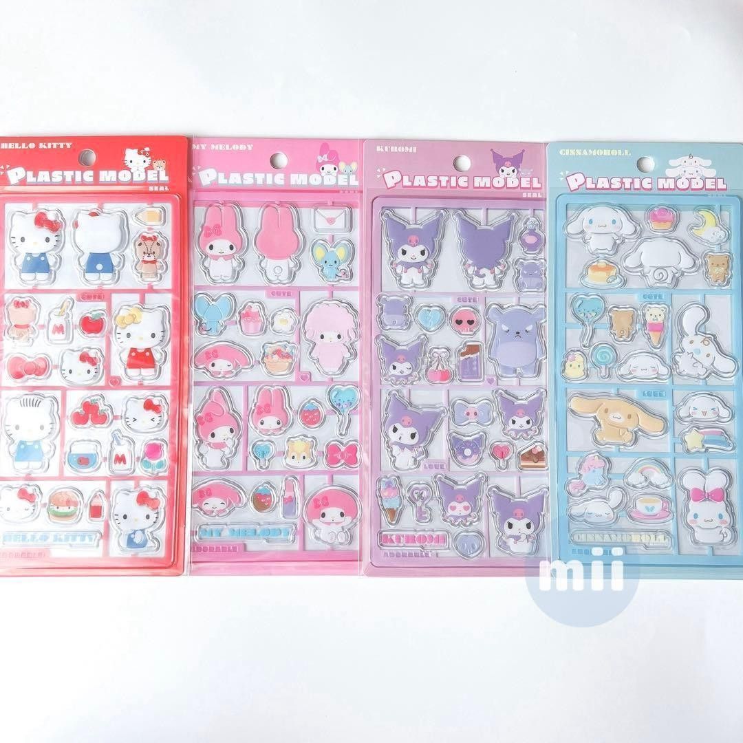 [New] Plastic Model Style Stickers: Hello Kitty, My Melody, Kuromi, Cinnamoroll