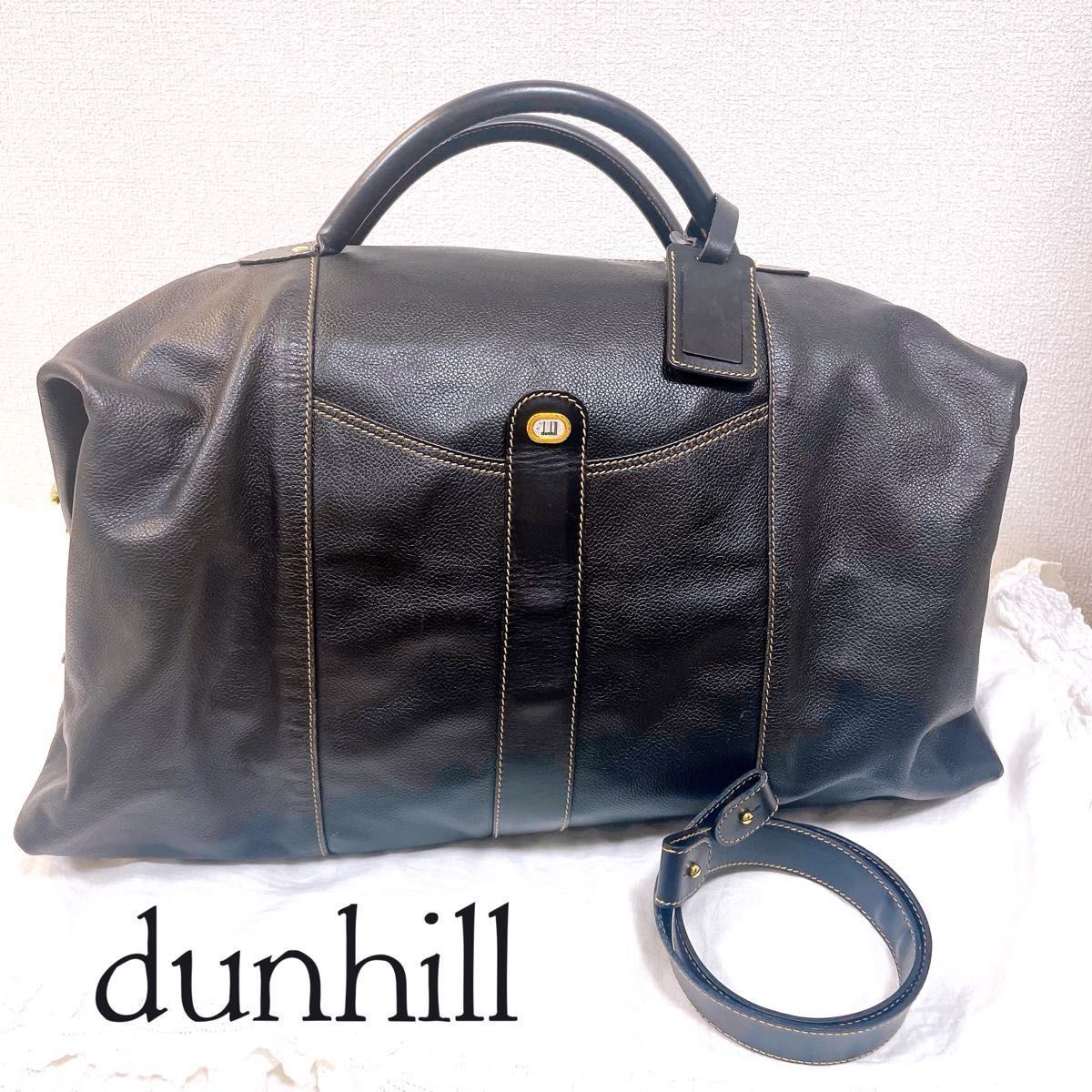 Dunhill丹希尔波士顿包2way激光黑色旅行大容量