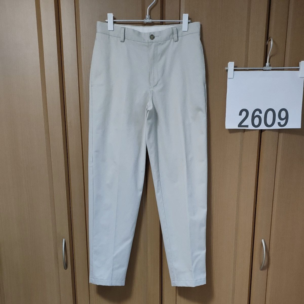 L.L.Bean 休闲斜纹棉裤 30/31 纯色象牙白，版型利落无褶，配有奢华双线滚边口袋 L.L.Bean