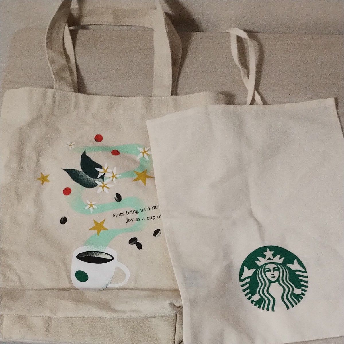 Starbucks tote bag 2-piece set Starbucks logo cotton bag