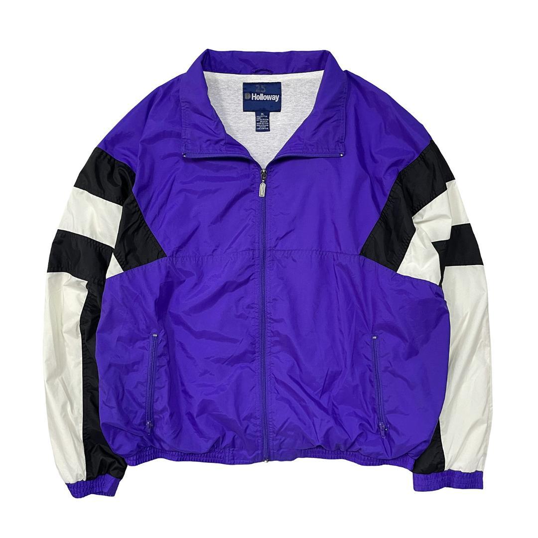 古装90S holo way vintage足球全拉链尼龙夹克