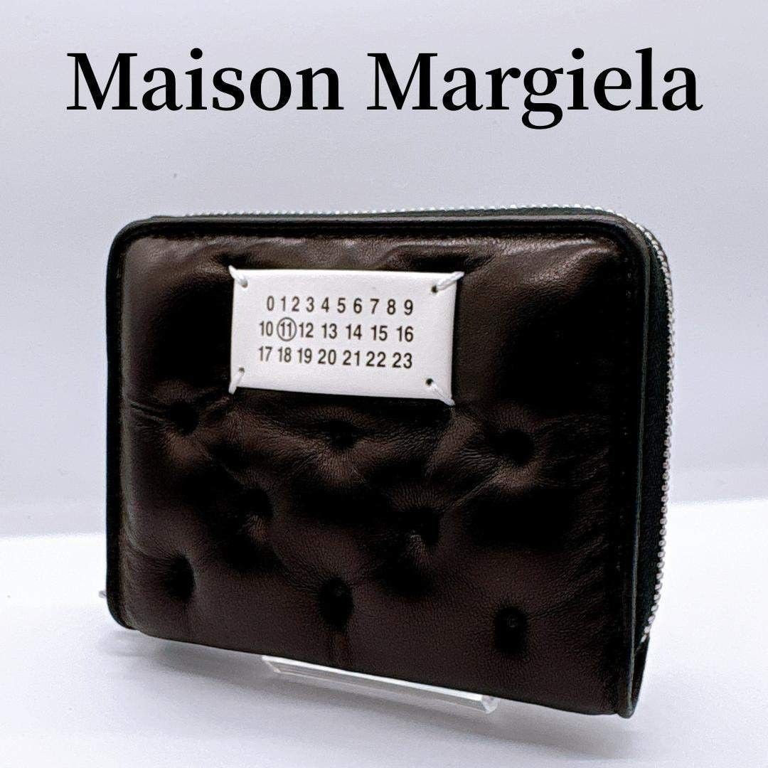 Maison Margiela Grams Slam Embroidered Wallet, Black, Bifold Wallet