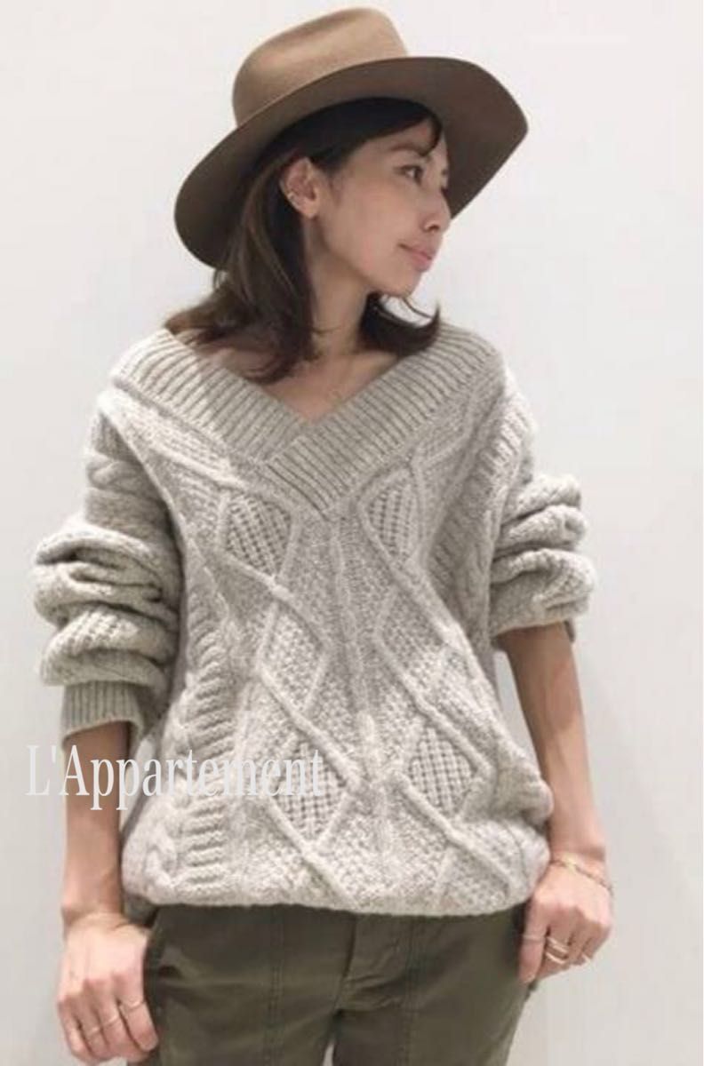 L'Appartement★Twins Florence 缆绳针织 V领针织 AP STUDIO Deuxieme