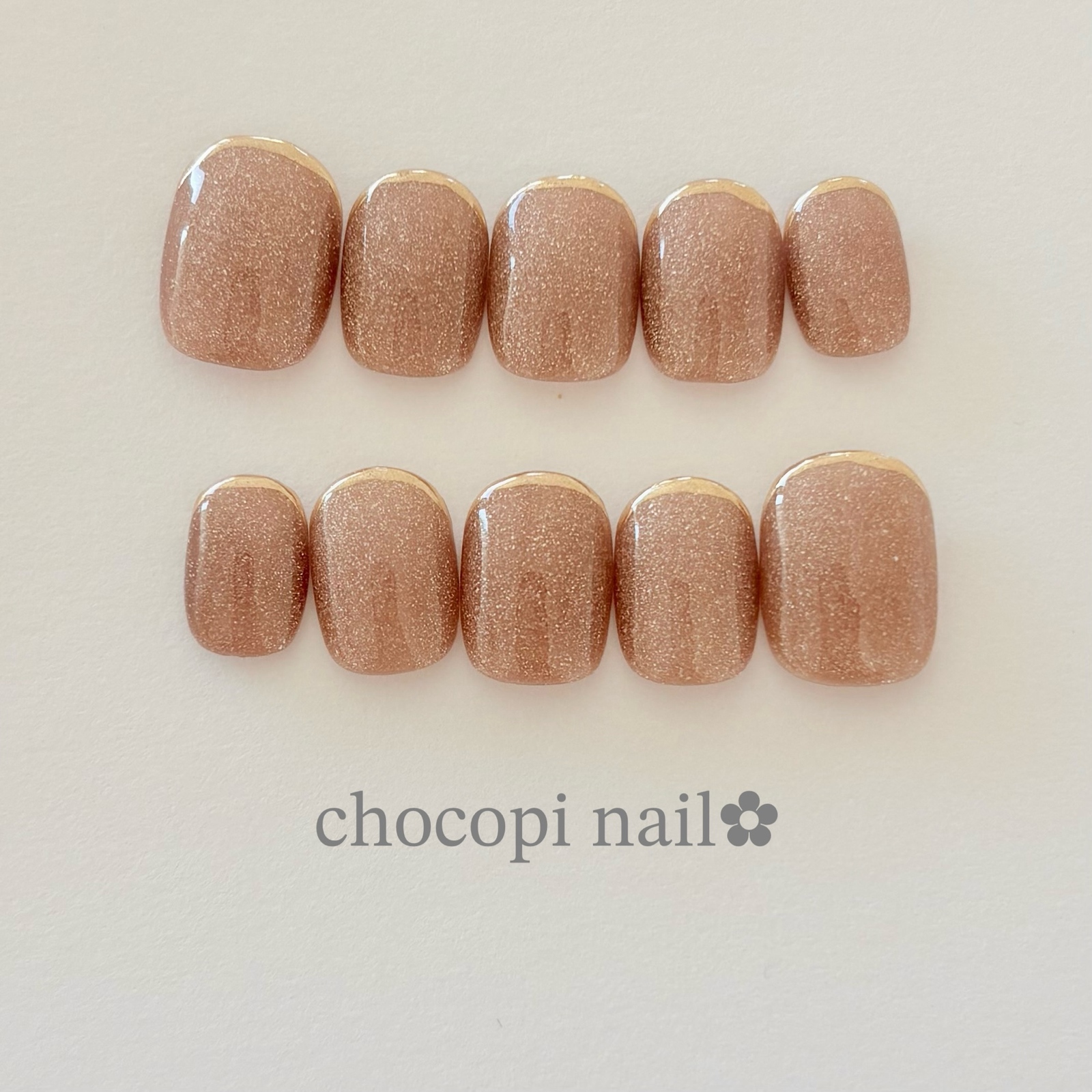 Brown magnetic glitter♡Mirror French nails♡Nuance nails, elegant nails, office nails, mature nails, simple nails, beige nails, autumn nails, winter nails, Korean style, beautiful nails, simple — ③