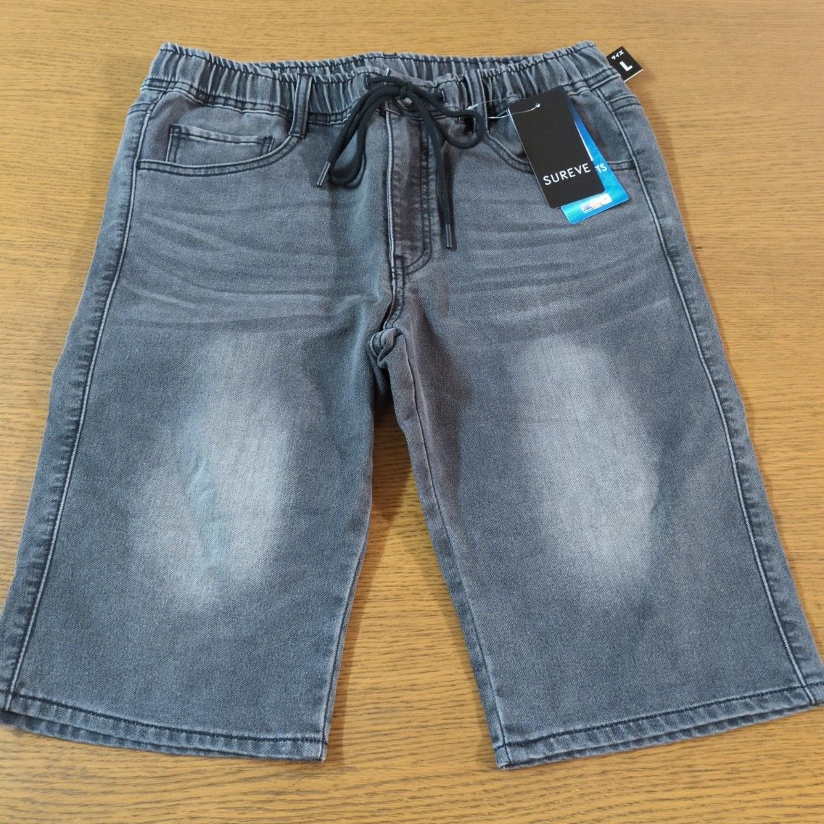 新品 ☆ SUREVE ☆ 牛仔短裤 ☆ 尺寸L ☆ 黑色 ☆ 短裤 ☆ 男性用 ☆ No.3219