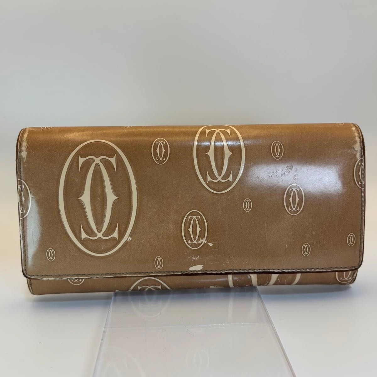 Cartier Happy Birthday Long Wallet, Brown Enamel