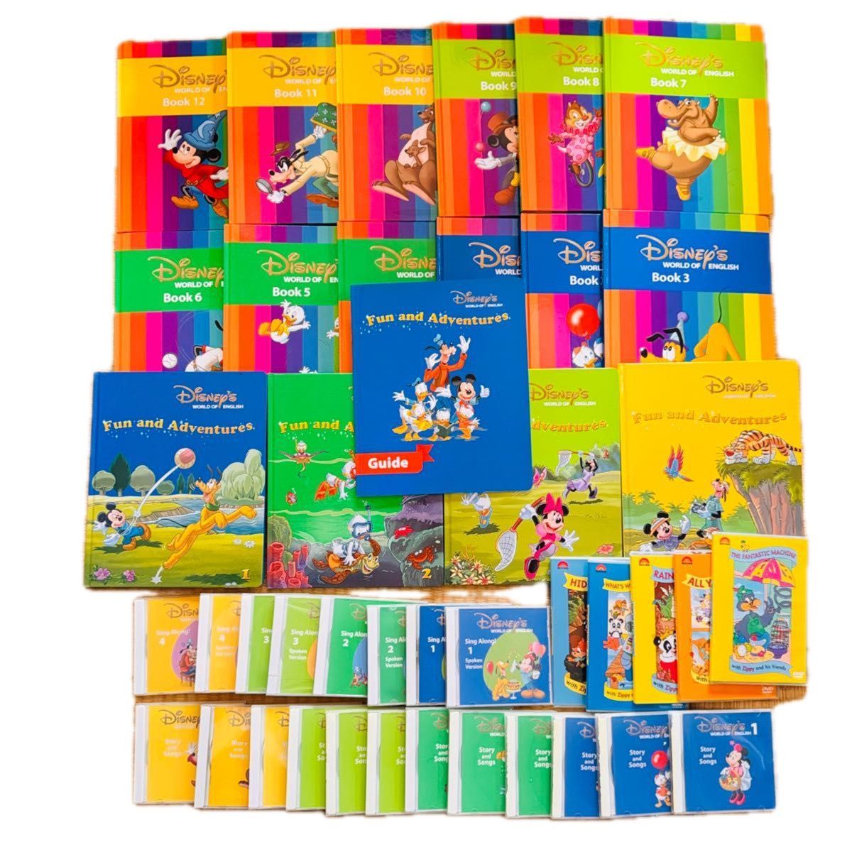DWE 迪士尼英语系统 绘本全套 Book1 〜12 Fun and Adventures CD DVD 附