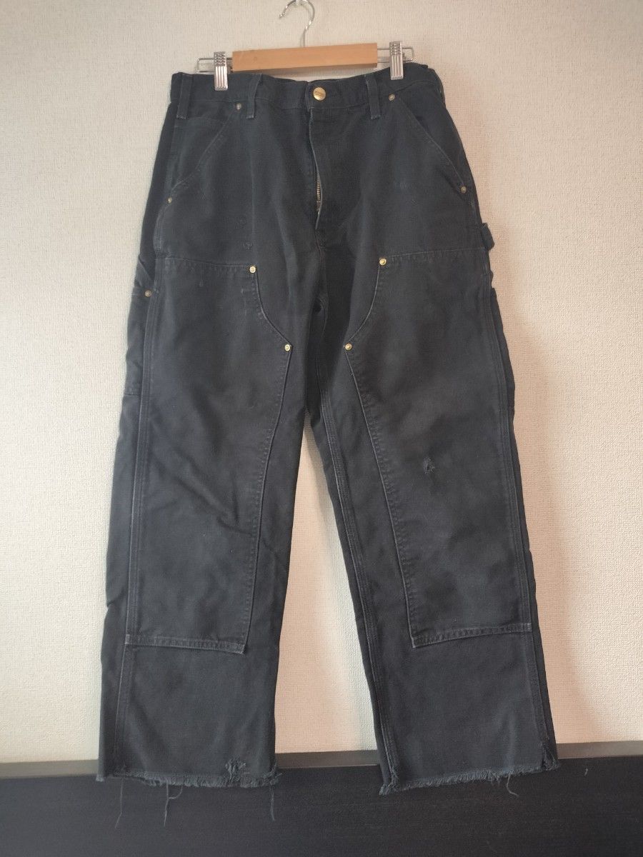 00年代 墨西哥制造 Carhartt 卡哈特 双膝帆布工装裤 黑色 30×32