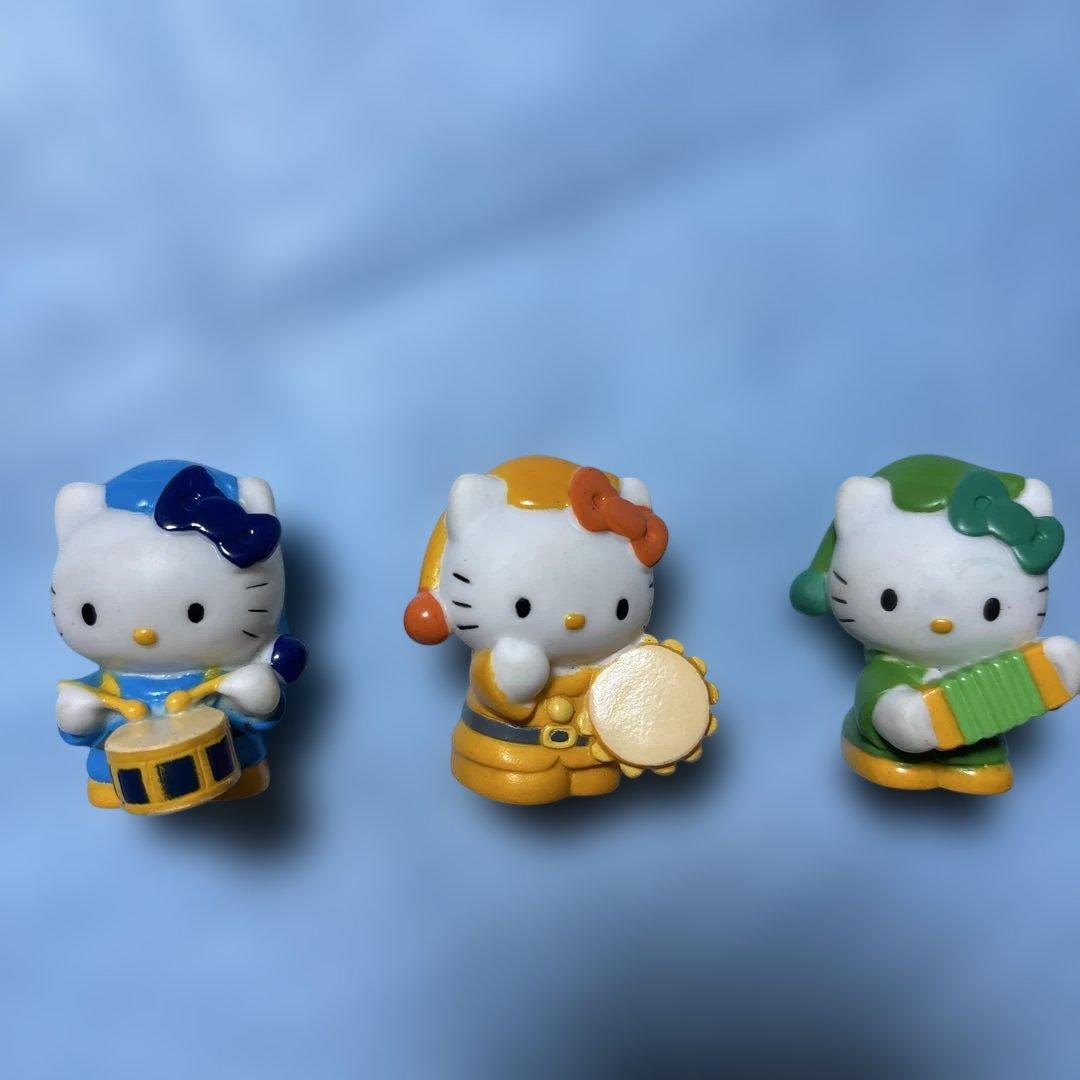 Hello Kitty Band Soft Vinyl Mini Figure Set of 3 with Instruments Retro