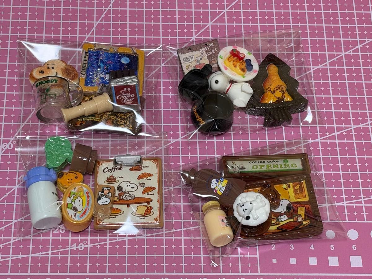 Snoopy Miniature Figure Set of 4, Sold as a Lot